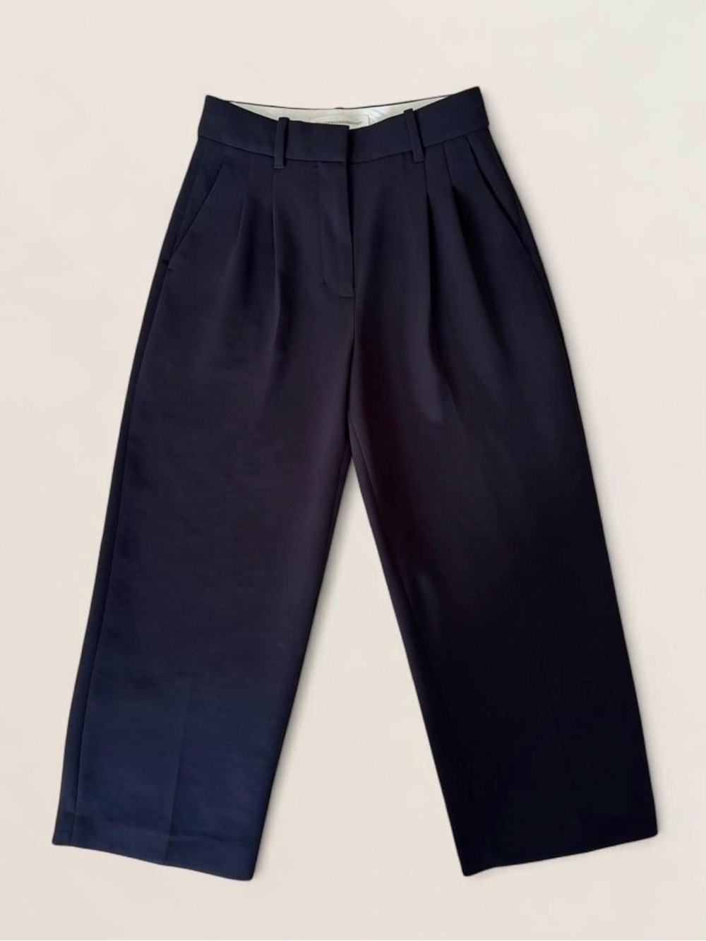 Aritzia The Effortless Pant Cropped Navy Tailored Trousers - Size 2